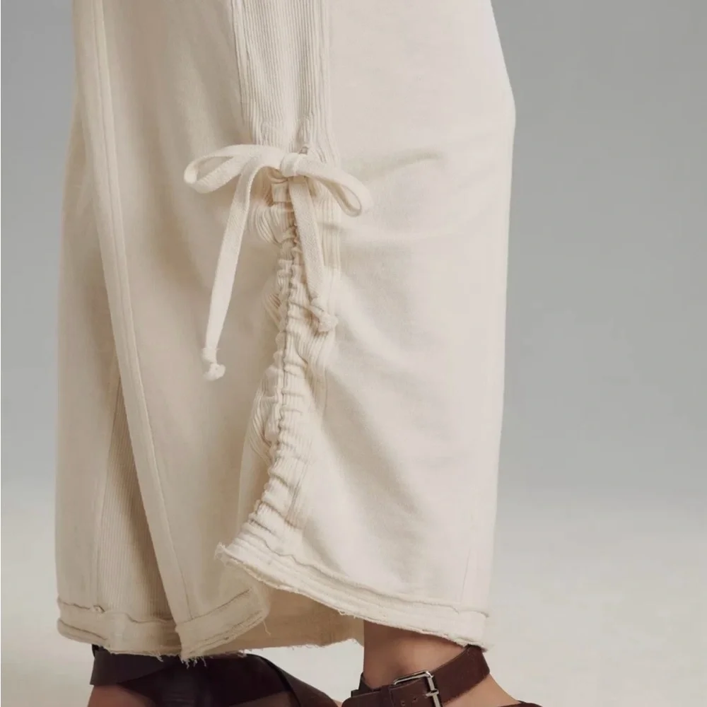 Anthropologie Daily Practice Horizon Wide-leg Jumpsuit Ivory Pockets Boho Small - Picture 3 of 12